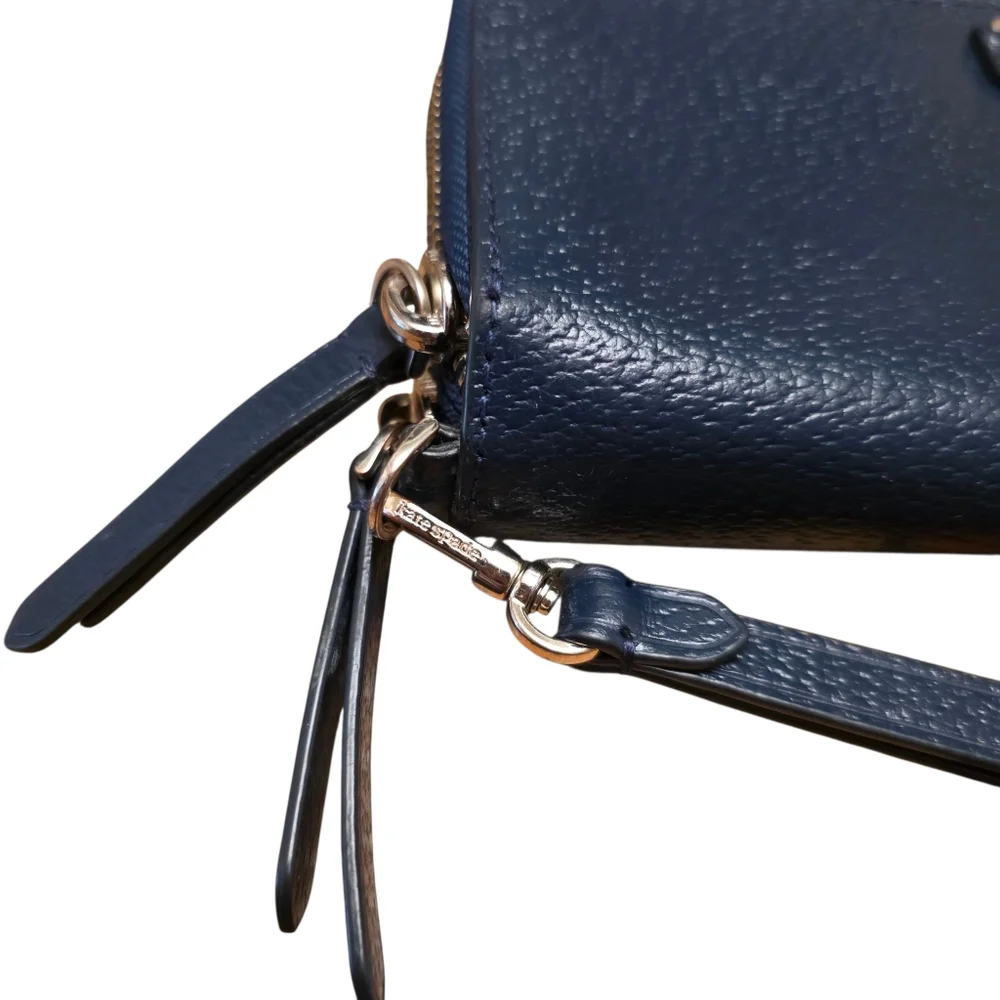 Kate Spade Navy Blue Staci Large Carryall Wristlet Wallet - Picture 3 of 10